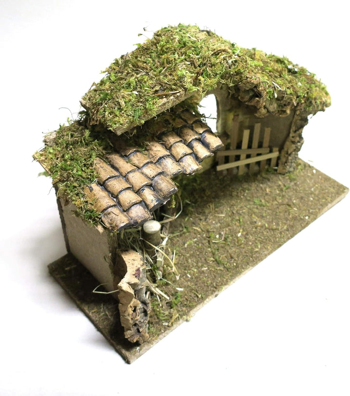 Ferrari & Arrighetti Leere Holzhütte mit Zaun, Holz, Mehrfarbig, Einheitsgrösse