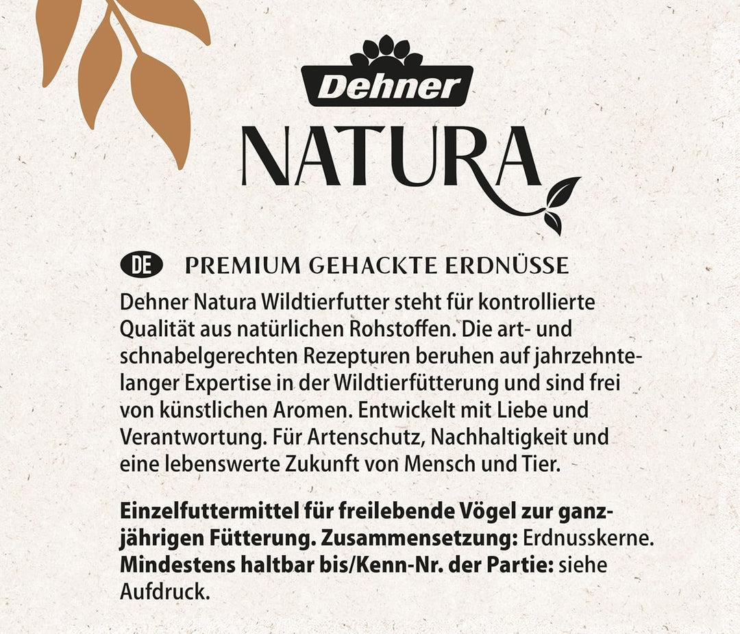 Dehner Natura Wildvogelfutter, gehackte Erdnüsse, 20 kg 20 kg (1er Pack) Single, 20 kg (1er Pack) Si