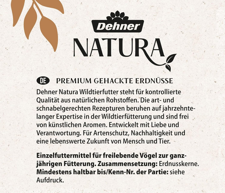 Dehner Natura Wildvogelfutter, gehackte Erdnüsse, 20 kg 20 kg (1er Pack) Single, 20 kg (1er Pack) Si