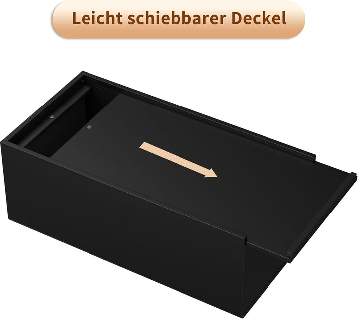 AITEE Acryl Kosmetiktücherbox: 25×13×9 cm Mattschwarz Tücherbox mit Magnetabdeckung für Esszimmer Ba