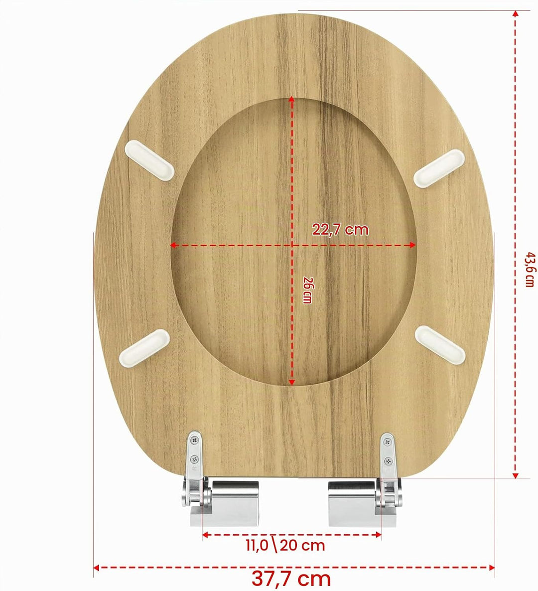eSituro WC Sitz mit Absenkautomatik,Antibakterieller Stabile Toilettendeckel für Badinstallationen,M