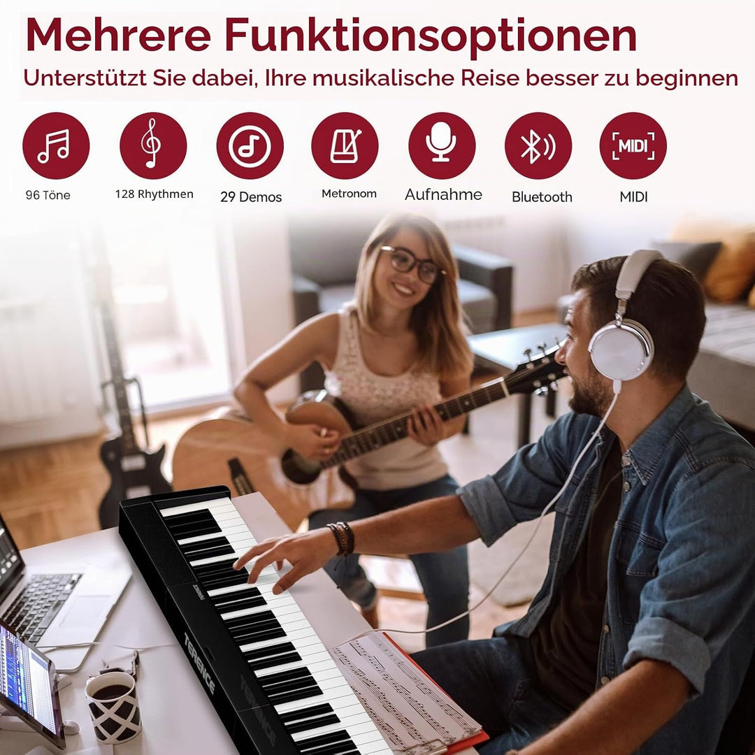 E Piano 88 Tasten: TERENCE Keyboard Piano 10W-Lautsprecher Faltbares E Piano 88 Tasten-Halbgewichtet