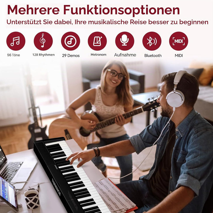 E Piano 88 Tasten: TERENCE Keyboard Piano 10W-Lautsprecher Faltbares E Piano 88 Tasten-Halbgewichtet