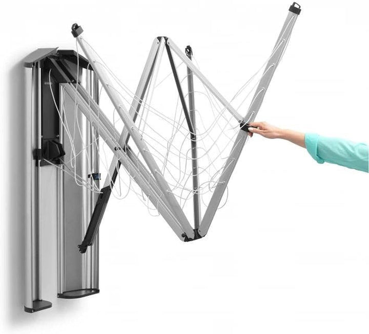 Brabantia - WallFix Wandwäschetrockner - Wäscheständer - UV-beständige Wäscheleine - 24 Meter Wäsche
