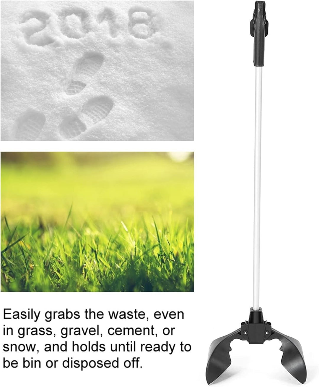 Hundekotschaufel mit Kotbeuteln für Hunde, langer Griff, Kotschaufel, Kotentferner, Greifer mit Back