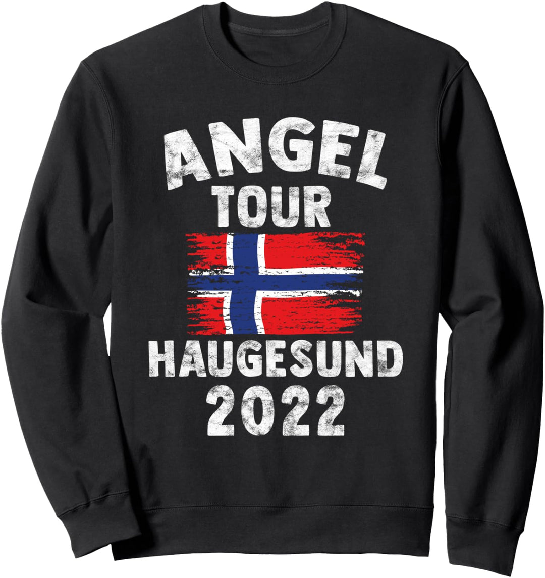 Haugesund 2022 - Angel Tour nach Norwegen mit Flagge Sweatshirt