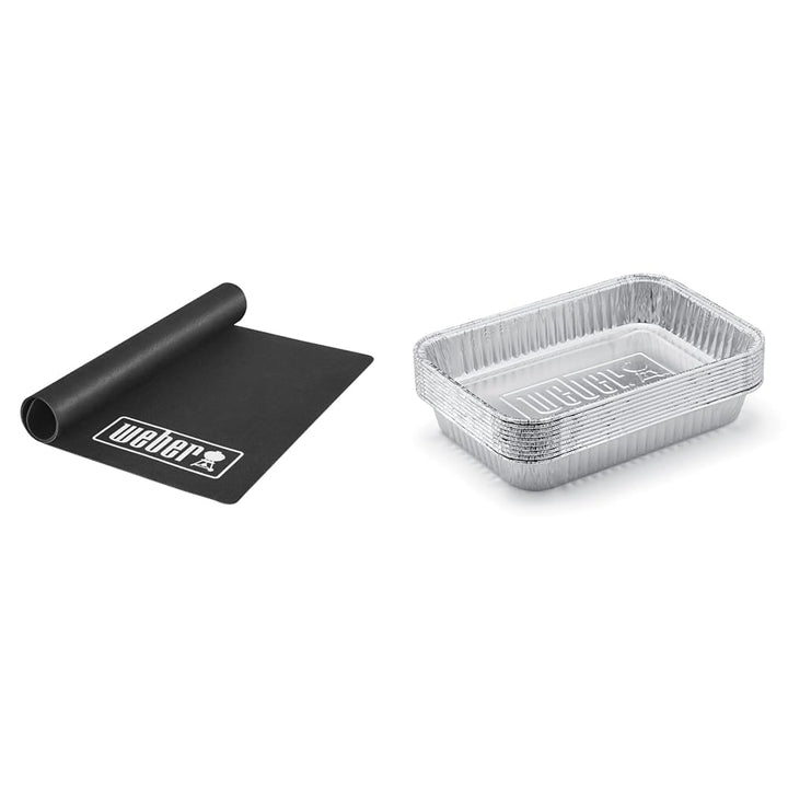 Weber Grillmatte - Gross (180 x 100cm), schützt Terasse/Balkon & 6415 Small 7-1/2-Inch-by-5-inch Alu