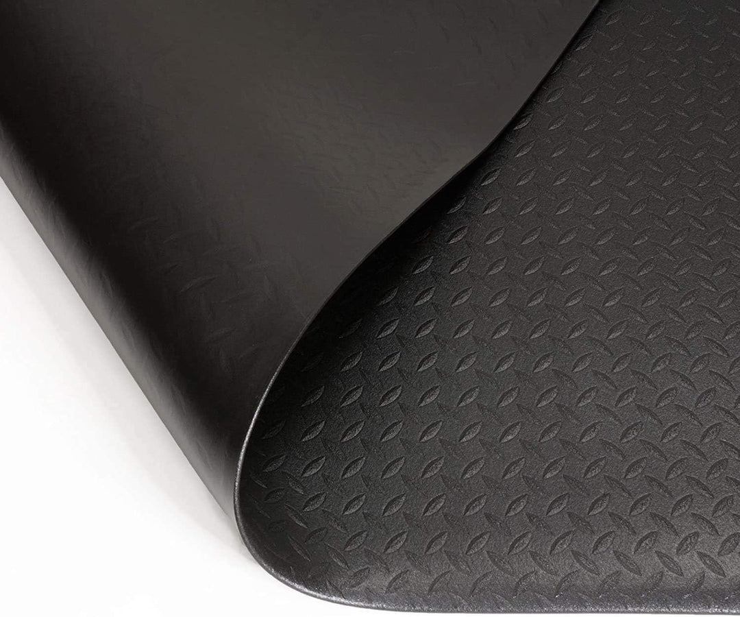 Floordirekt Anti Ermüdungsmatte, Stehmatte 90 x 1830 cm Schwarz Robuste Arbeitsplatzmatte für Stehar