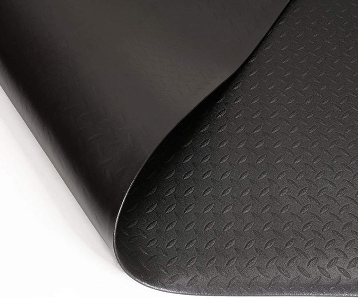 Floordirekt Anti Ermüdungsmatte, Stehmatte 90 x 1830 cm Schwarz Robuste Arbeitsplatzmatte für Stehar