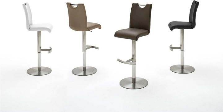 Robas Lund, Stuhl, Barstuhl, Barhocker, Alesi, Edelstahl gebürstet/cappuccino, 42 x 91-116 x 51 cm,