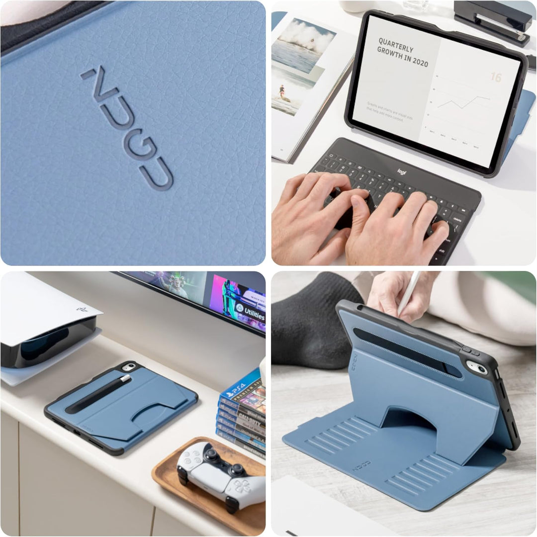 ZUGU iPad Air 5 / Air 4 Hülle 10.9 2022/2020 5. &amp; 4. Generation schlanke Schutzhülle 8 Winkel-Stände