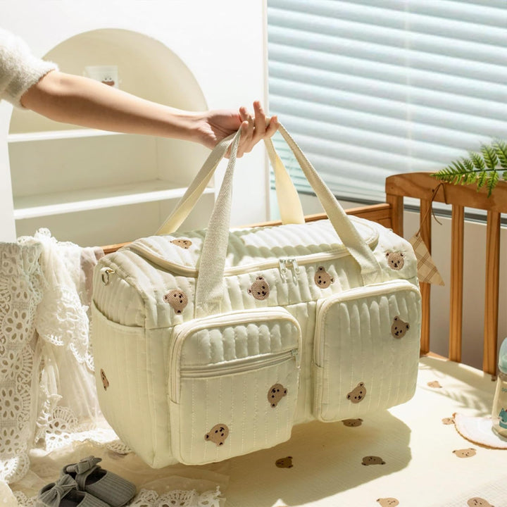 Grosse Wickeltasche Bag, Kompakte Baby Windeltasche & Reisetasche, Vielseitige Tragetasche mit Schul