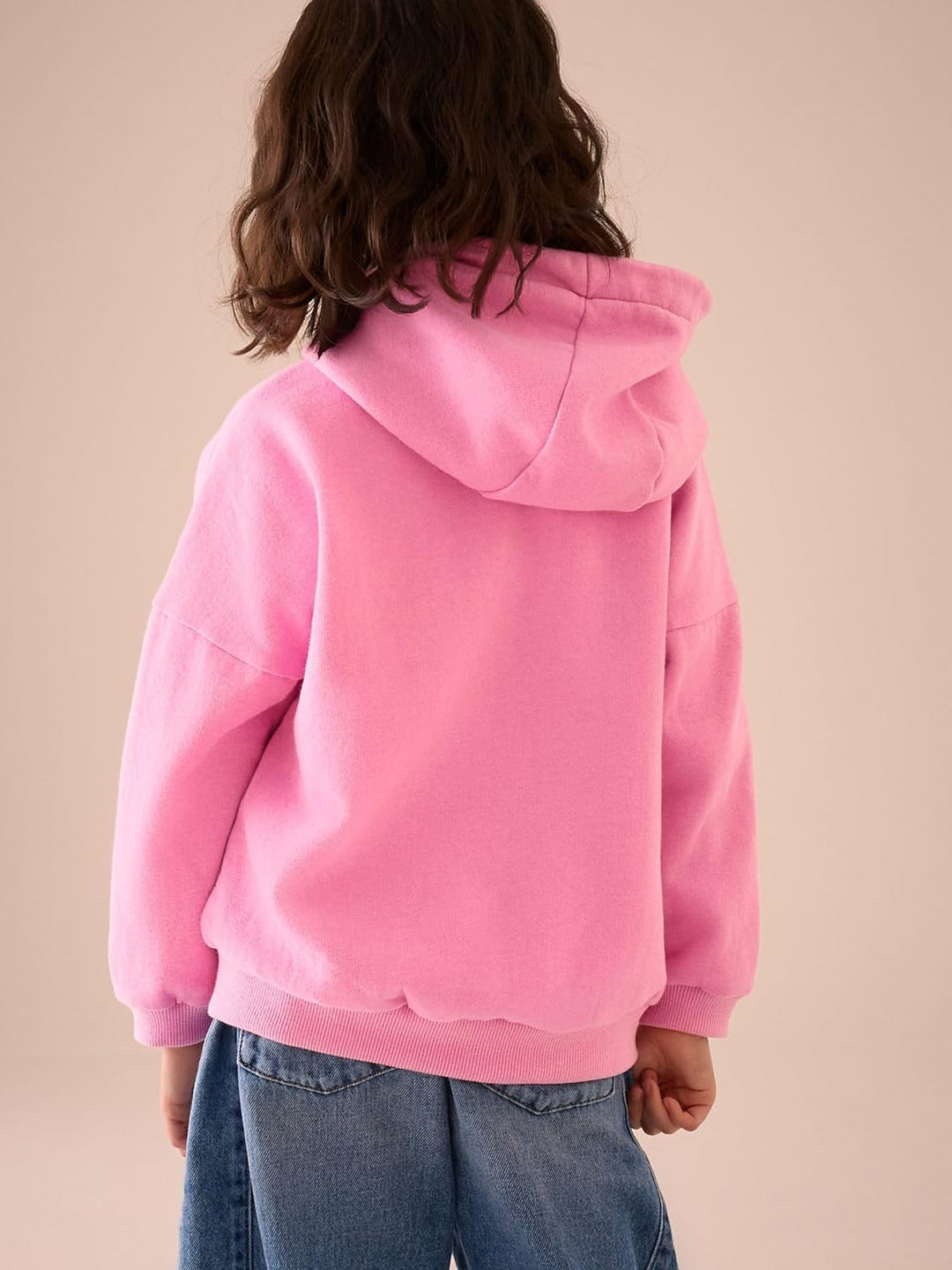 NEXT Mädchen Standard Kapuzenjacke mit durchgehendem Reissverschluss 98 Blush Pink, 98 Blush Pink