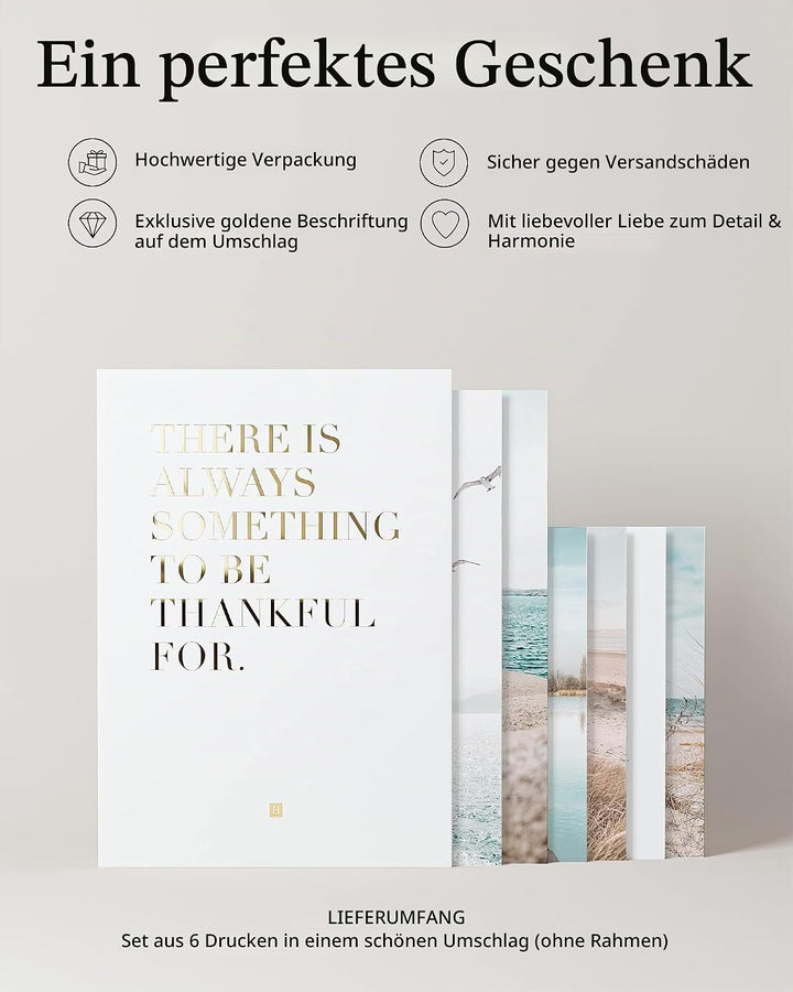Heimlich® Premium Poster Set OHNE Bilderrahmen | 2 x DIN A3 &amp; 4 x DIN A4 - ca. 30x42 &amp; 21x30 | Stilv