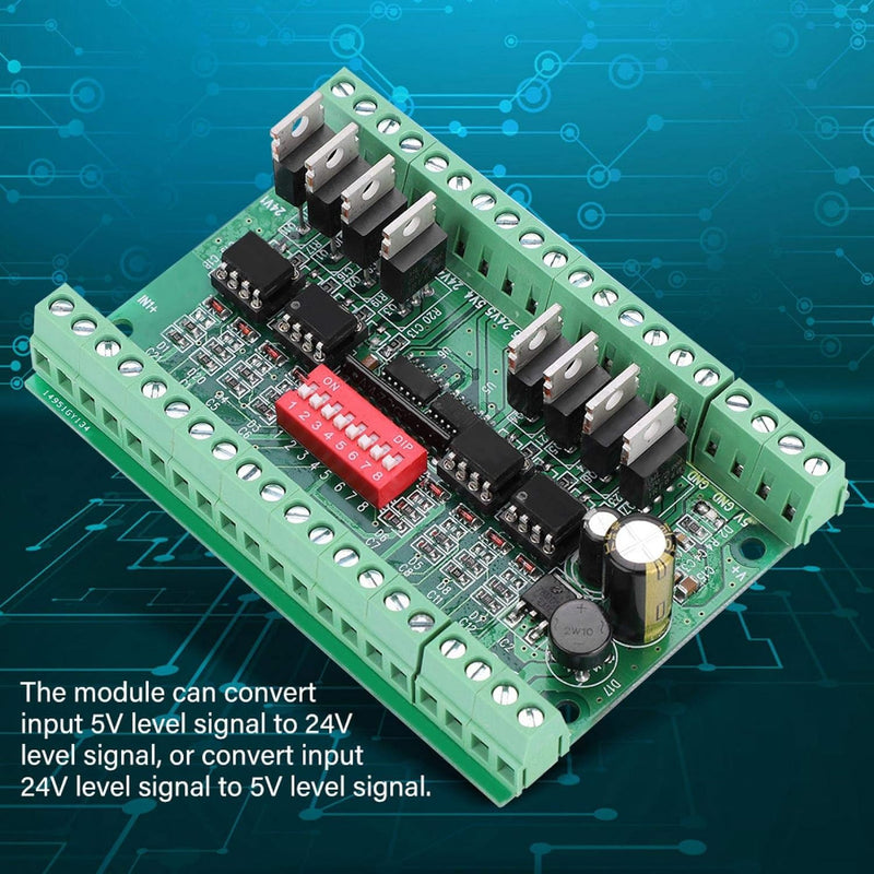 Pegel Lineout Wandler, Signalumwandlungsmodul 8-Kanal NPN/PNP zu NPN 5V / 24V Rechteckwellen-Pegelwa