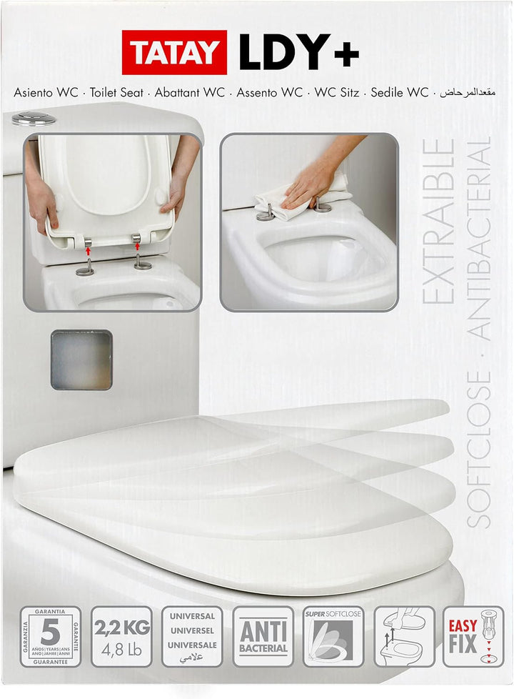 TATAY Toilettendeckel Duroplast kompatibel mit Dama Retro | Absenkautomatik | Schnellverschluss & le