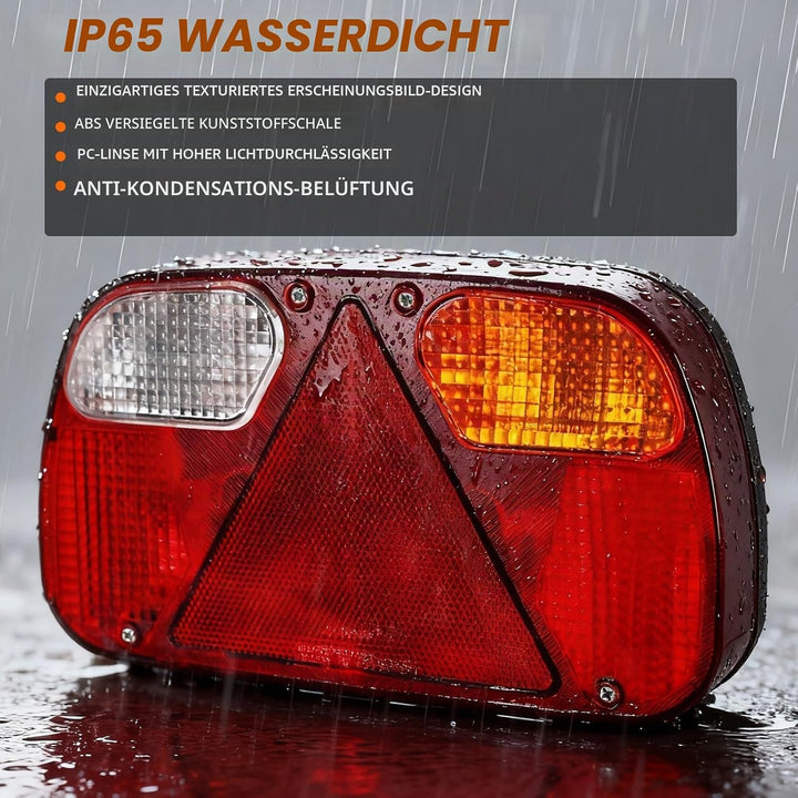 Yuanjoy 2 Pcs 12V LKW Rückleuchten 5-polig Bajonett Stecker, Anhängerbeleuchtung mit E mark Wohnwage