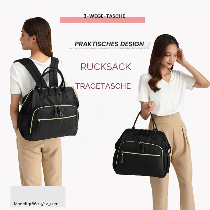 Wickeltasche mit grossem Fassungsvermögen, wasserabweisendes Nylon, 3-Wege-Reiserucksack und Schulte