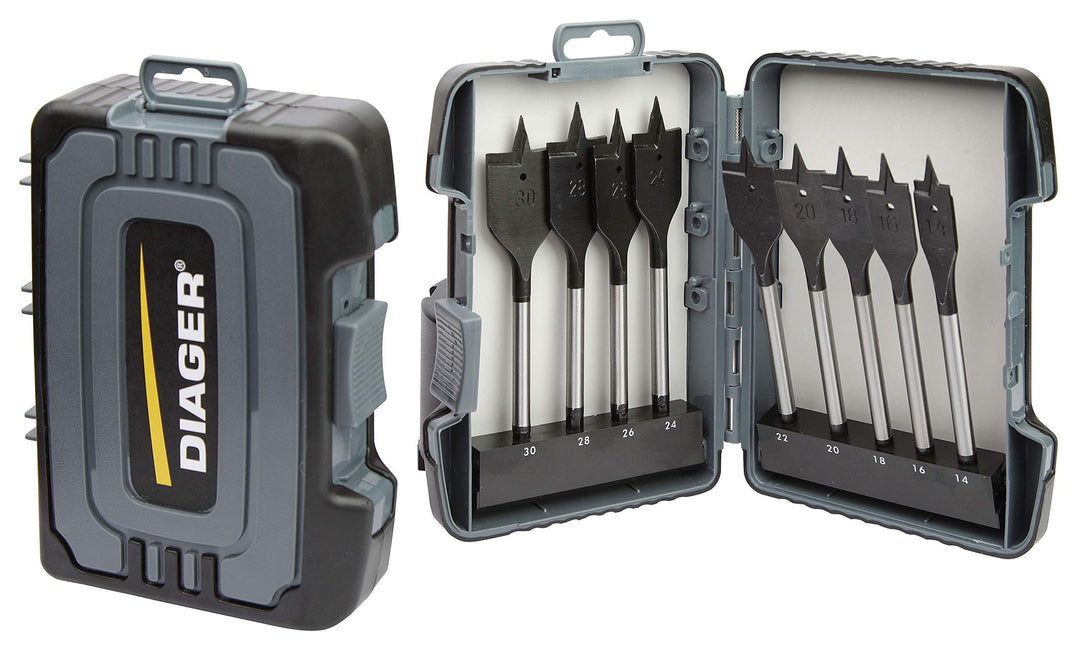 Diager Quick-Lock Flachbohrer, Durchmesser 14 – 16 – 18 – 20 – 22 – 24 – 26 – 28 – 30 mm