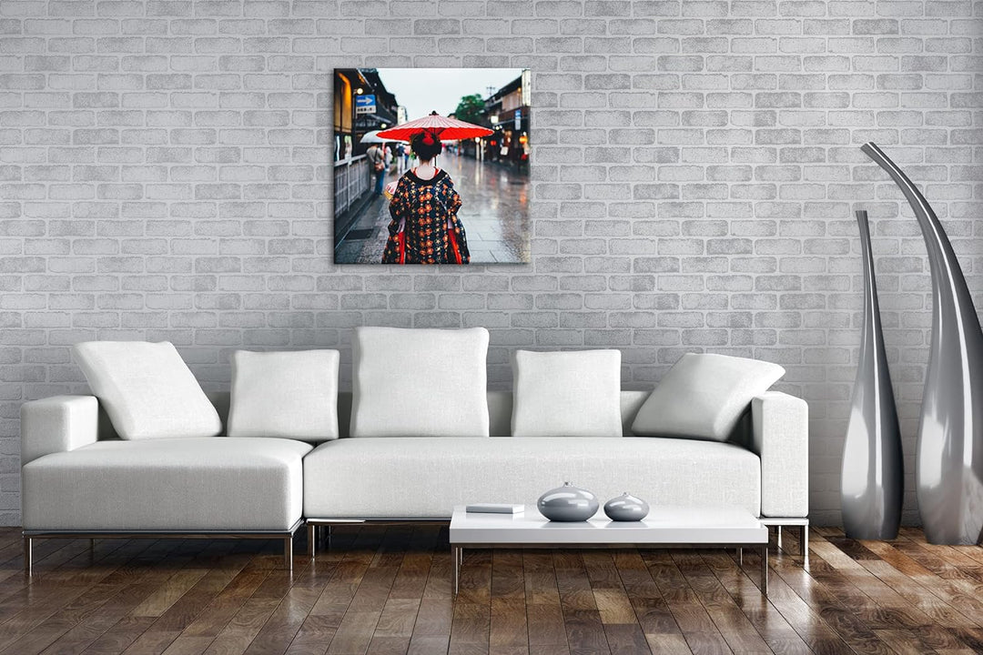 traditionelles japanisches Gewand Format: 70x70 als Leinwandbild, Motiv fertig gerahmt auf Echtholzr