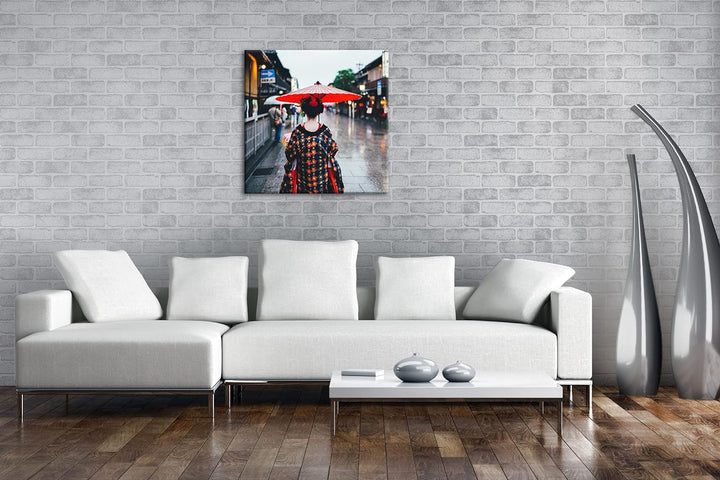 traditionelles japanisches Gewand Format: 70x70 als Leinwandbild, Motiv fertig gerahmt auf Echtholzr