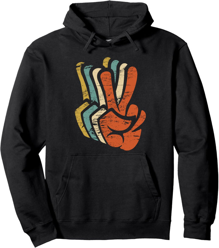 Retro Peace Sign | Love 60's 70's Pullover Hoodie