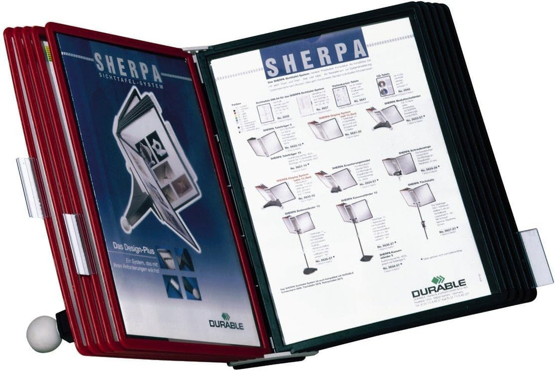 Durable Sichttafelsystem Sherpa Table mit 20 Sichttafeln in schwarz/grau, 551922 Tisch 20 Tafeln, Ti