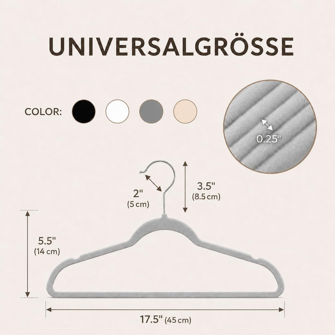 HOUSE DAY Kleiderbügel Samt 40 Stück, rutschfeste Schmale Bügel als Kleiderbügel Platzsparend design