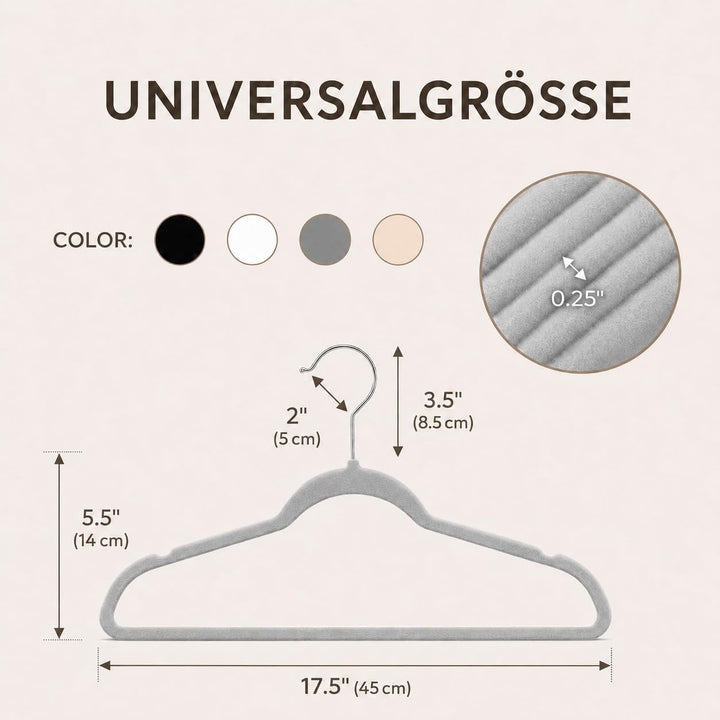 HOUSE DAY Kleiderbügel Samt 40 Stück, rutschfeste Schmale Bügel als Kleiderbügel Platzsparend design