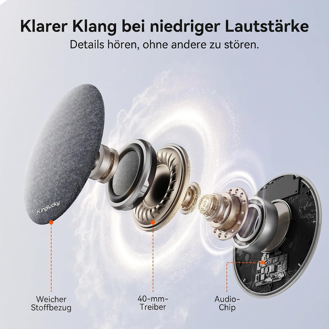 Kinglucky X50 Kissenlautsprecher Bluetooth Pillow Speaker für unter dem Kopfkissen, mit Weissem Raus