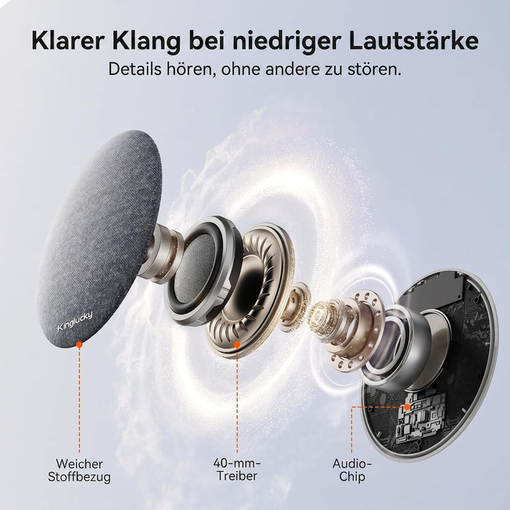 Kinglucky X50 Kissenlautsprecher Bluetooth Pillow Speaker für unter dem Kopfkissen, mit Weissem Raus