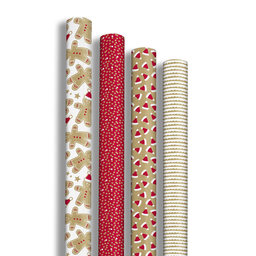 Clairefontaine 223897AMZC - Karton mit 12 Rollen Geschenkpapier Kraft 70g, 2x0,70m, ideal für Weihna