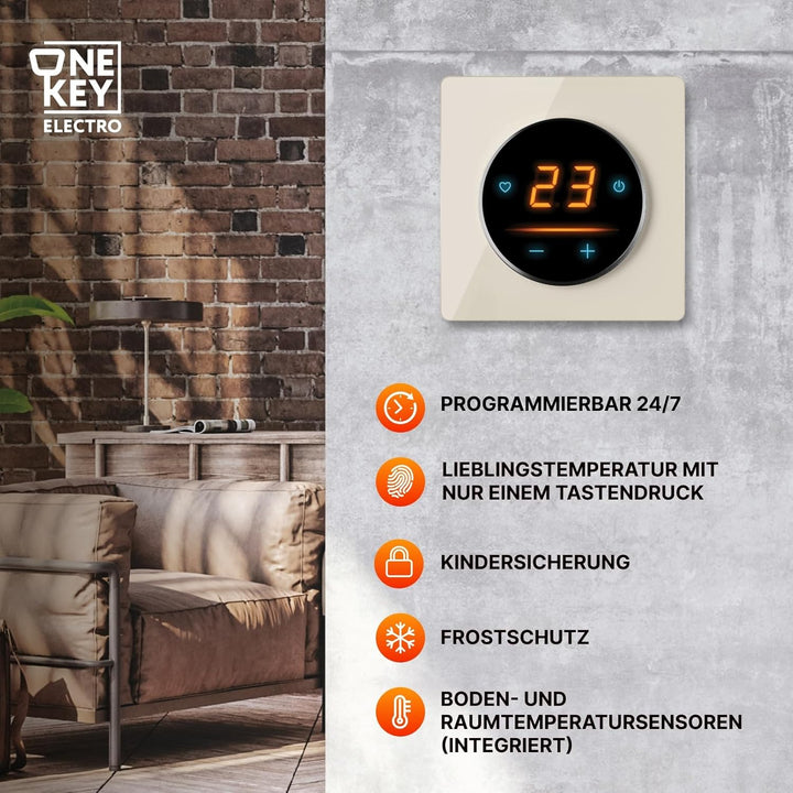 Elektrische Fussbodenheizung: Zweiader-Heizmatte WARMON ULTRA 200 W/m² mit WiFi-Thermostat OKE-25 To