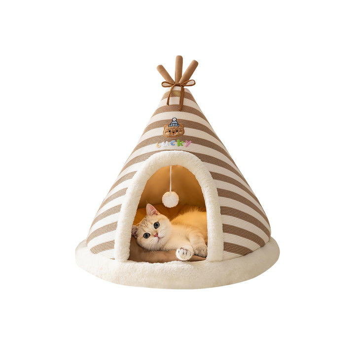 Galatée Katzenhöhlenbett, Süsses Katzenhaus-Hundeiglu Mit Abnehmbarem Kissen, Bequemes Dreieckiges H