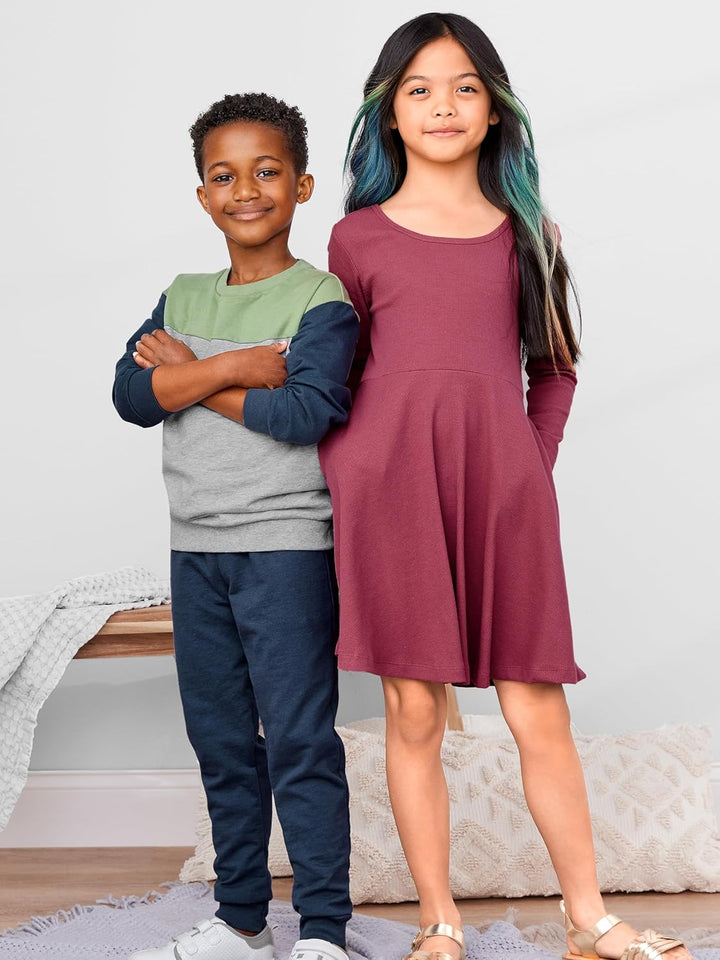Simple Joys by Carter's Mädchen Kleid (2er Pack) 18 Monate Grau Floral/Pflaume, 18 Monate Grau Flora