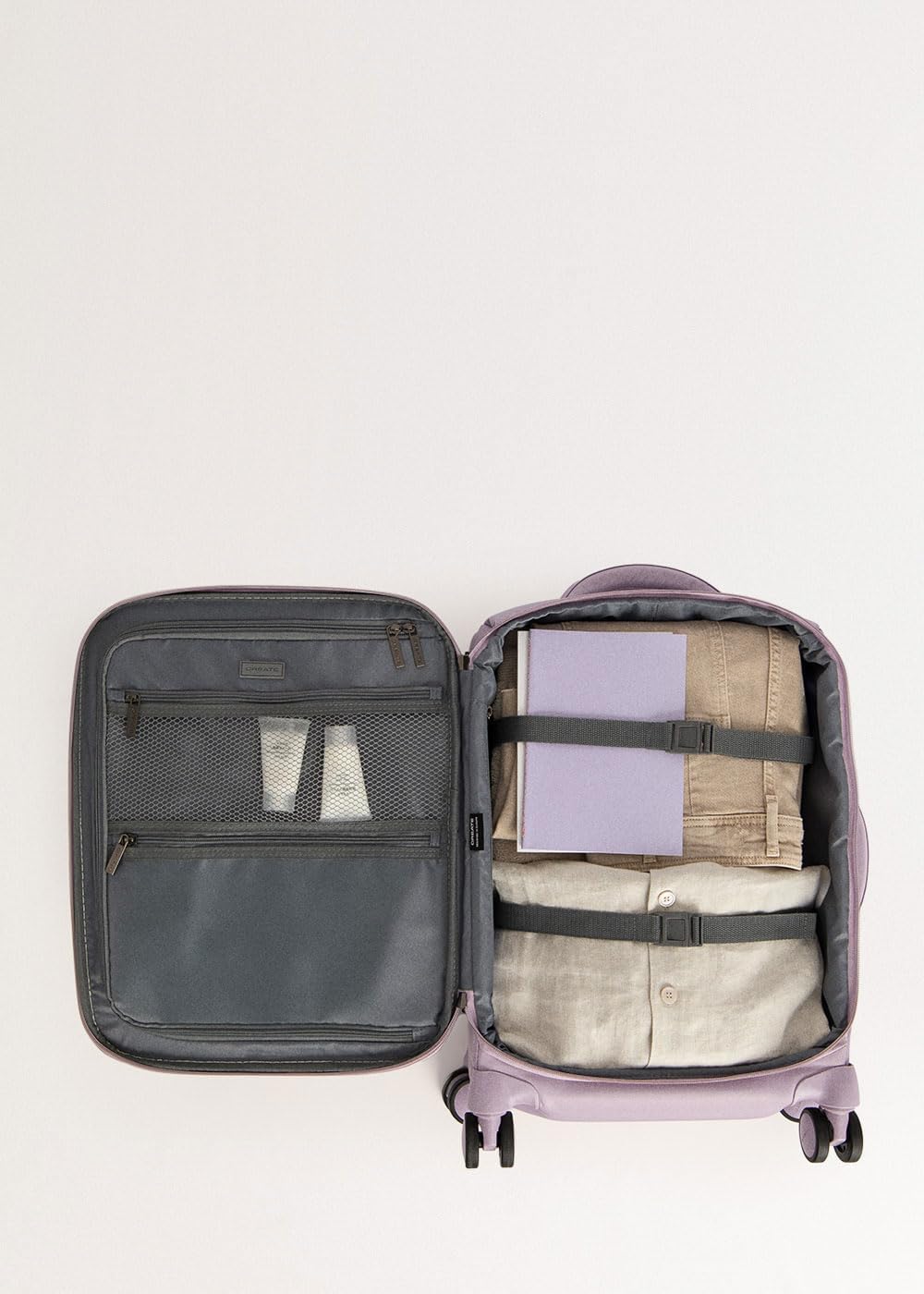 CREATE / Luggage Studio Soft/Polyester Soft Koffer Violett / 47x25.5x65cm / TSA Vorhängeschloss, 4 d