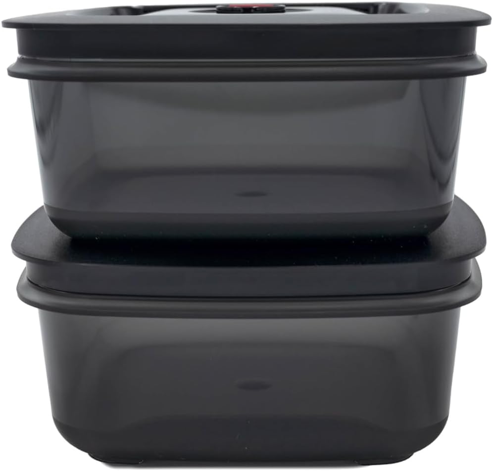 BORA Vakuumierboxen Set, 2 x 1 Liter, für Lebensmittel, Vakuumierbehälter, für BORA QVAC Vakuumierge