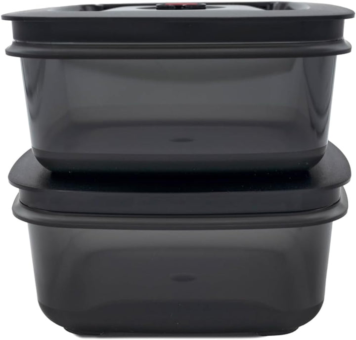 BORA Vakuumierboxen Set, 2 x 1 Liter, für Lebensmittel, Vakuumierbehälter, für BORA QVAC Vakuumierge