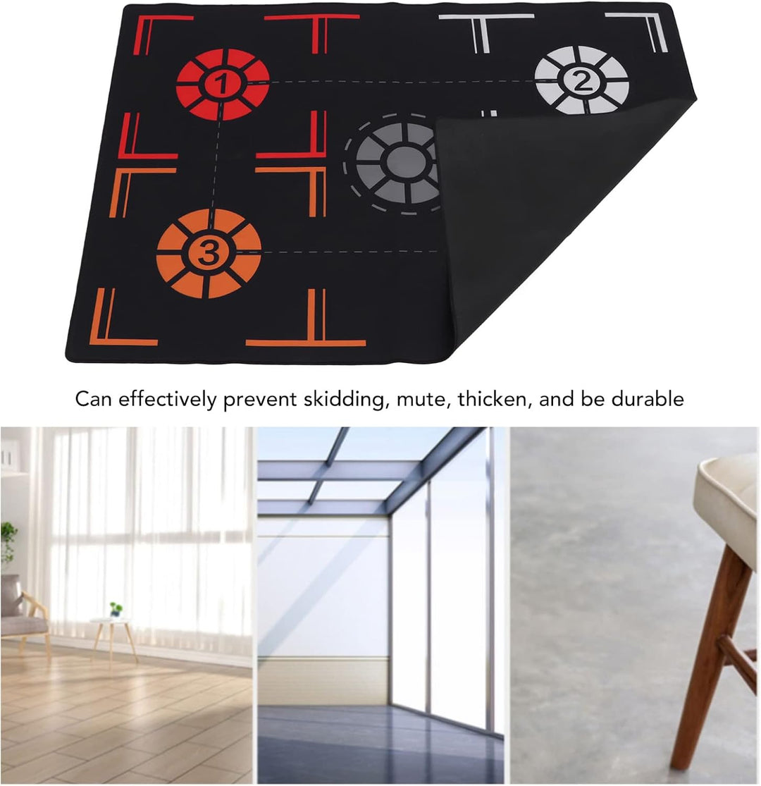 2 mm Schwarze Basketball-Trainingsmatte aus Gummi, stummschaltbare Punkteanzeige, Basketball-Fussmat