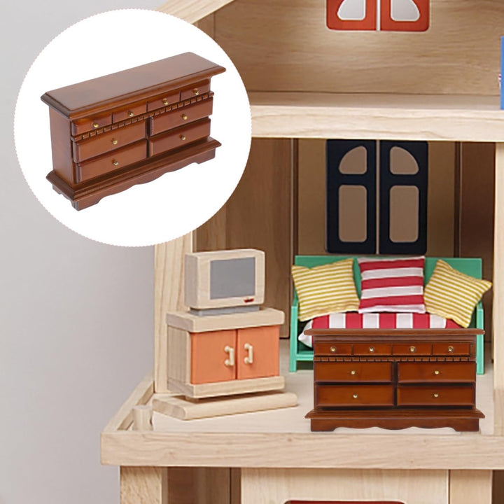 TOYANDONA Mini Möbel Tv-Schrank Holz Puppenhaus Zubehör Kommode Nachttisch 1:12 Massstab DIY Miniatu