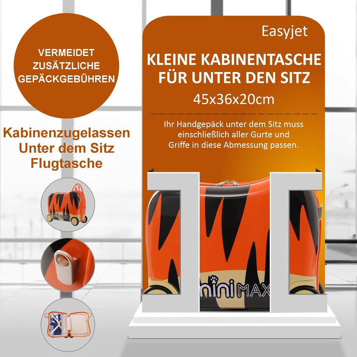 Minimax Kinderkoffer Hartschale Handgepäckkoffer Kofferset 45x36x20cm für Kinder Jungen und Mädchen