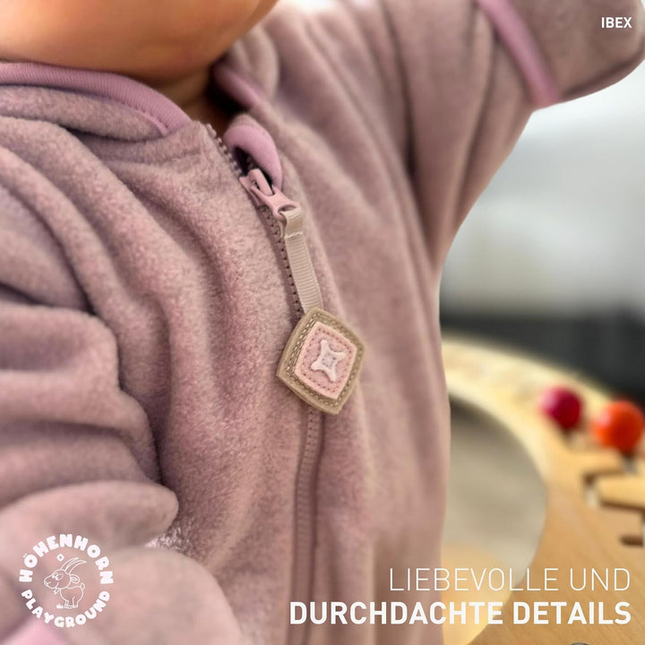 Höhenhorn Ibex Baby Fleece Overall Winter Herbst Strampler Kleinkind mit Kapuze 92 Rosa, 92 Rosa