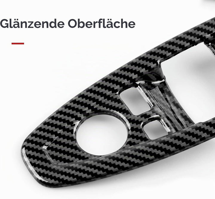 4PCS Auto Fenster Schalter Abdeckung Cover Carbon Fiber Aufkleber ABS Fenstersteuerungsschalter komp