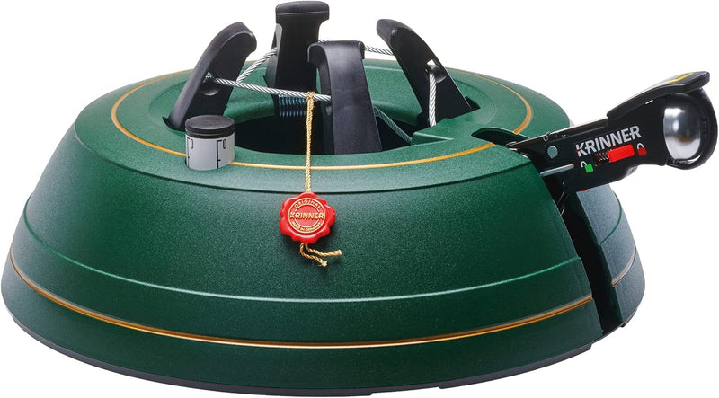 KRINNER Weihnachtsbaum Christbaumständer PREMIUM L Grün inkl. Fusspedal- und Einseiltechnik Sicherhe