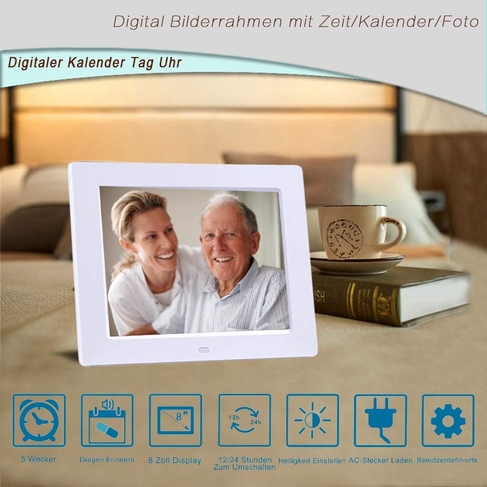 8 Zoll Digital Wecker, Digitaler Kalender Tag Uhr Für, Demenz, sehschwachen Gelesen Werden, Kinder,