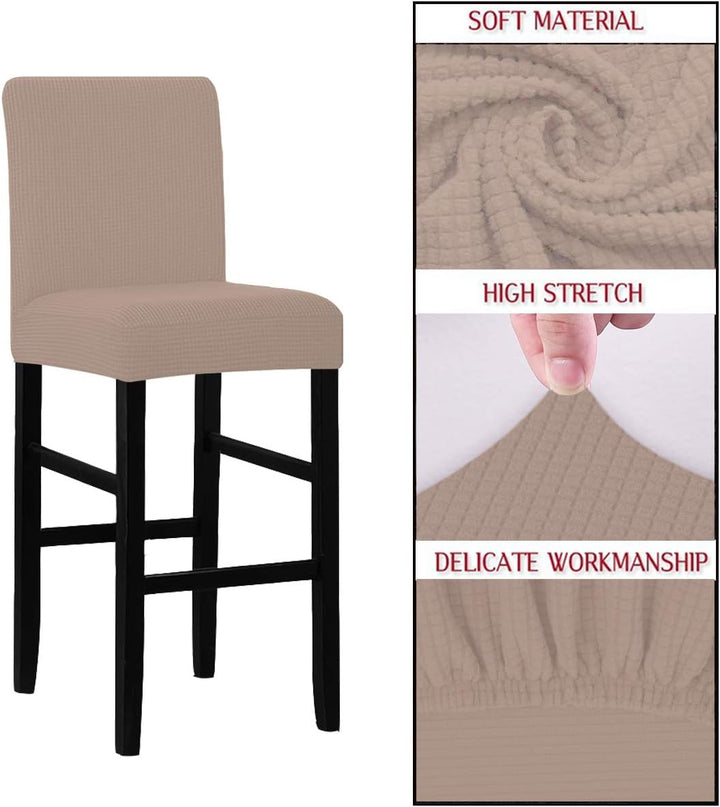 LANSHENG Bar Stuhlhussen, Stretch Abnehmbarer waschbarer Stuhl Schonbezug für Short Swivel Dining Ch