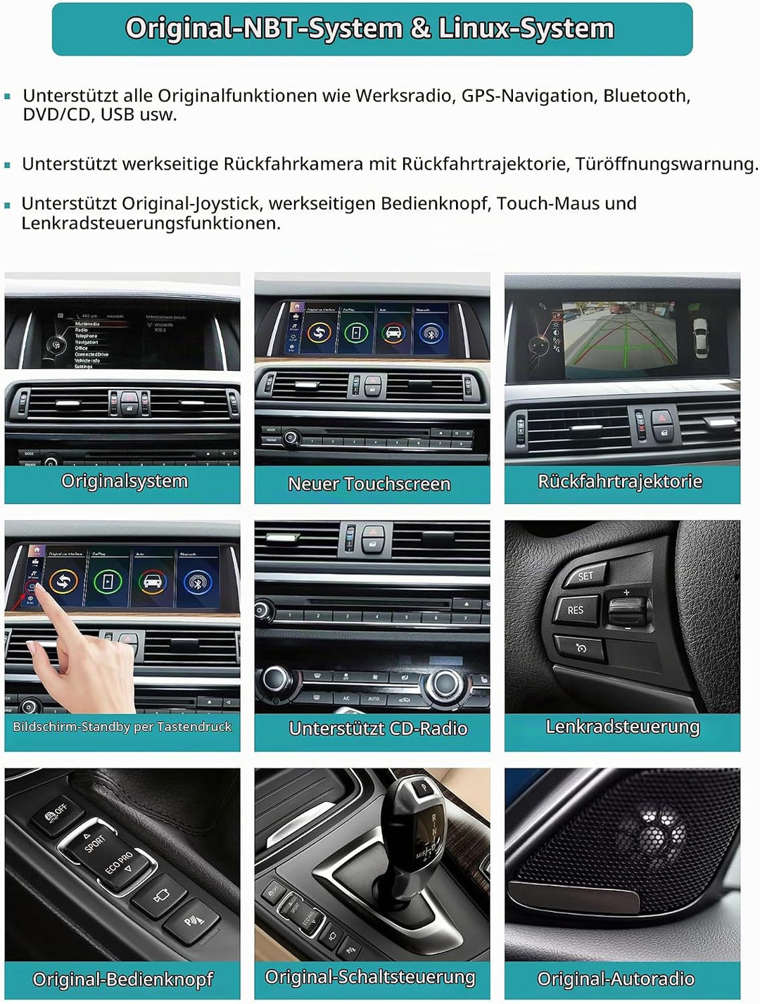 Autoradio 10,25 Zoll Touchscreen mit kabellosem Carplay und Android Auto für 2013-2016 BMW 3/4er F30