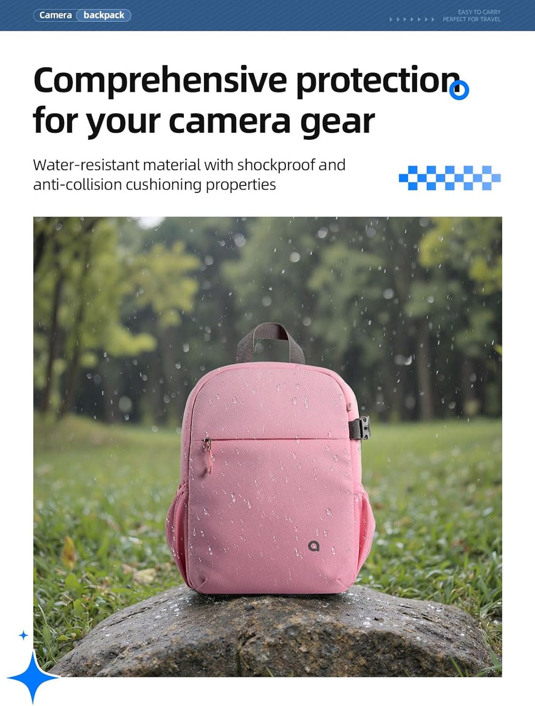 llano Kamerarucksack für DSLR/SLR/Spiegellose Kameras – Wasserabweisender Fotorucksack mit Laptopfac