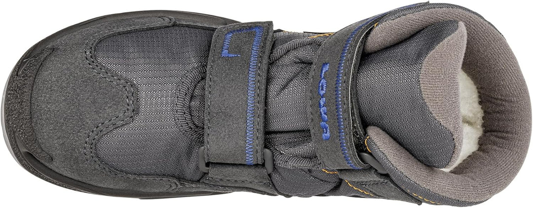 LOWA MILO GTX MID Kinder Winterstiefel gefüttert Outdoor Goretex 640542 28 EU Anthrazit Blau, 28 EU