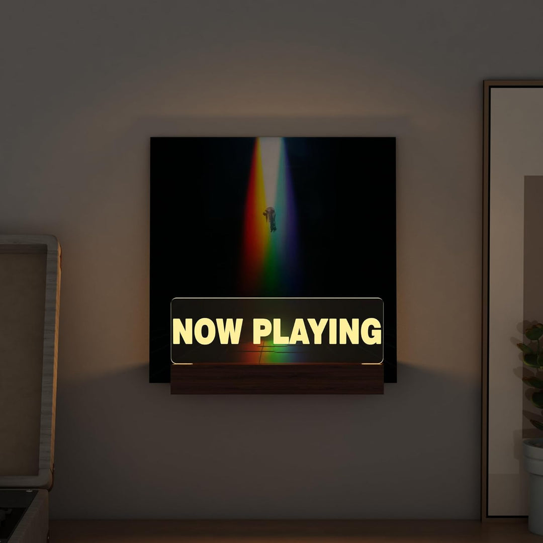 Ammonite Leuchtet auf Now Playing Vinyl-Schallplattenständer Plattenständer Wandhalterung Holz-Acryl